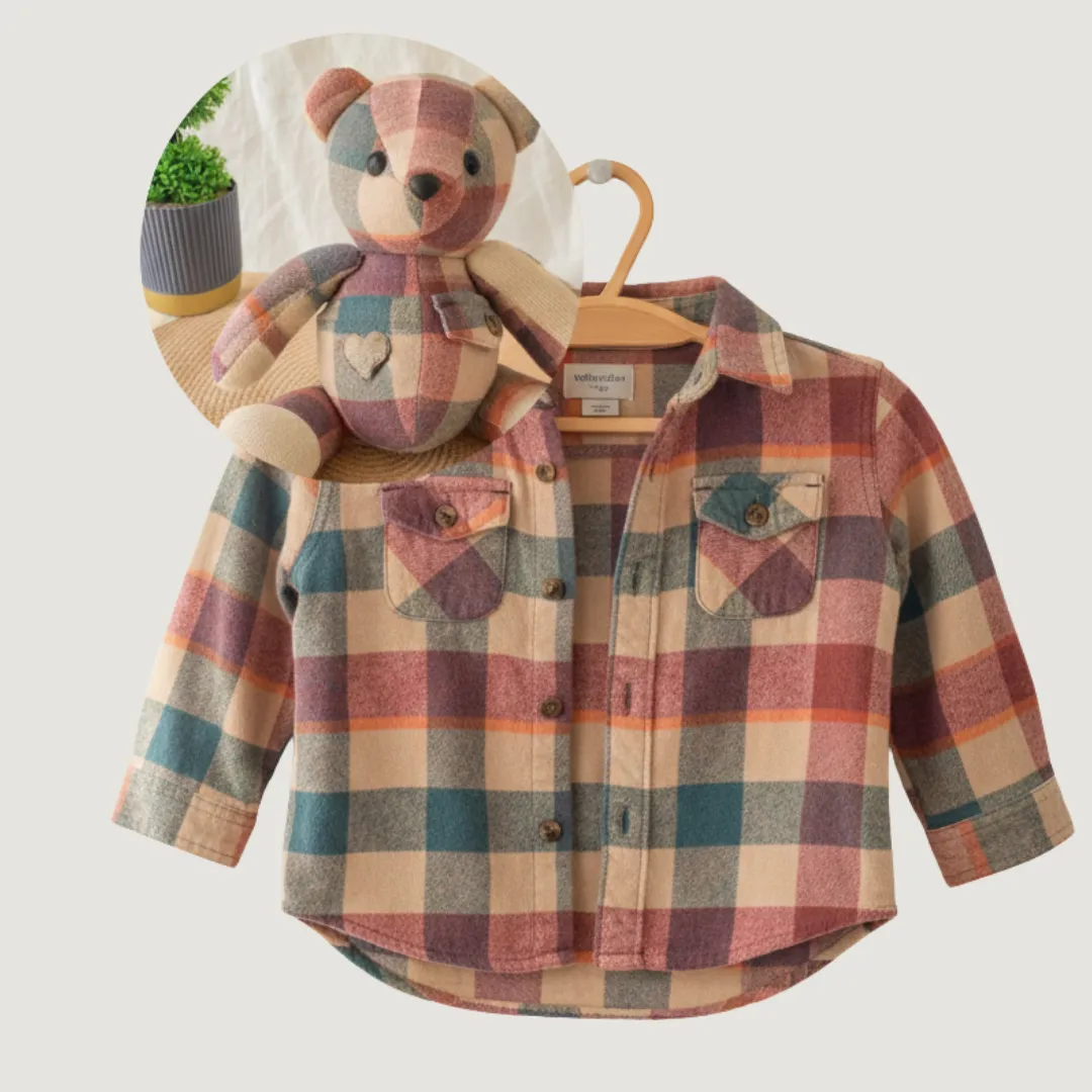 A loved one's plaid shirt, kept safe